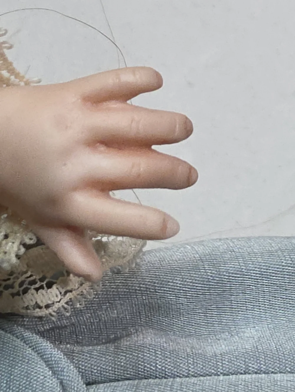 VINTAGE BRU JNE BERDINE FRENCH REPRODUCTION BISQUE DOLL COMES W/ ALL SHOWN - Picture 11 of 16